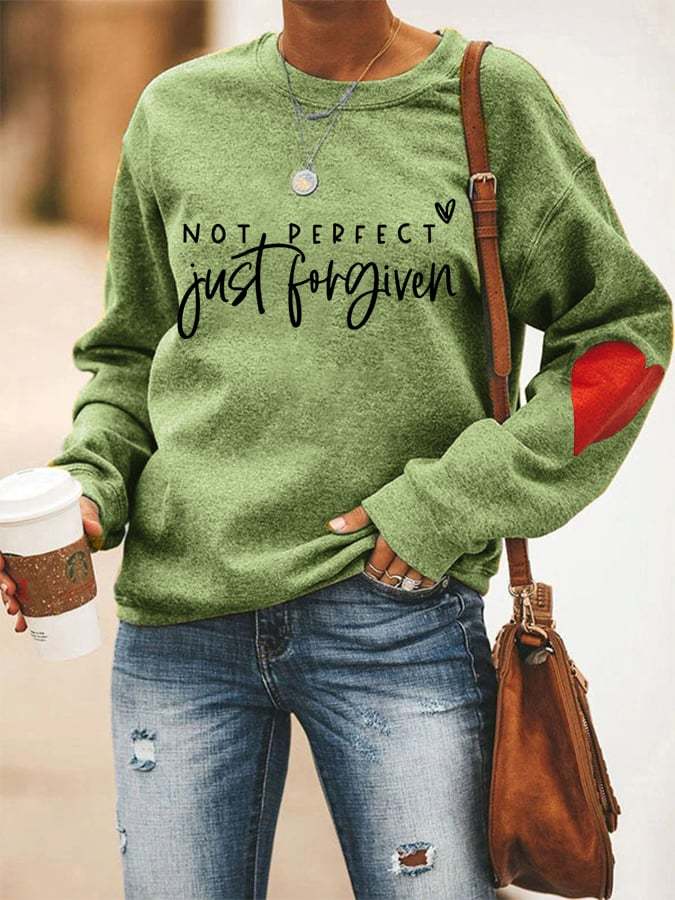 Women's Not Perfect Just Forgiven Inspiration Casual Sweatshirt