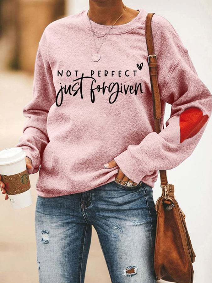 Women's Not Perfect Just Forgiven Inspiration Casual Sweatshirt