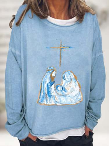 Women's Casual THE TRUE STORY Nativity  Printed Top