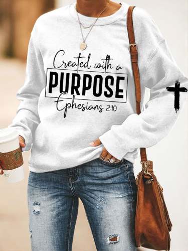 Women's Created With A Purpose Printed Sweatshirt