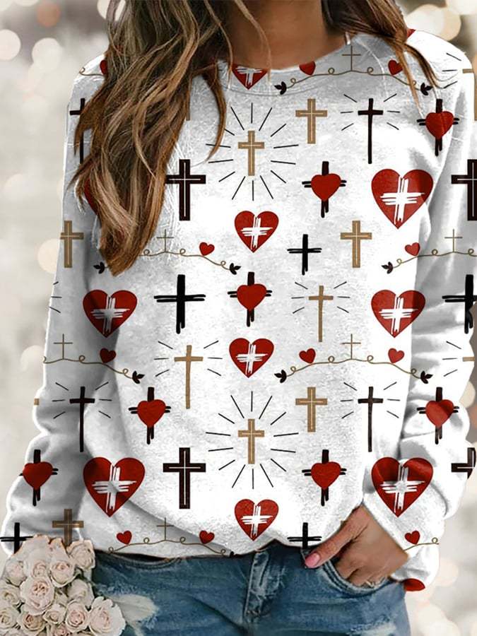 Fashion Print Long-Sleeve Sweatshirt