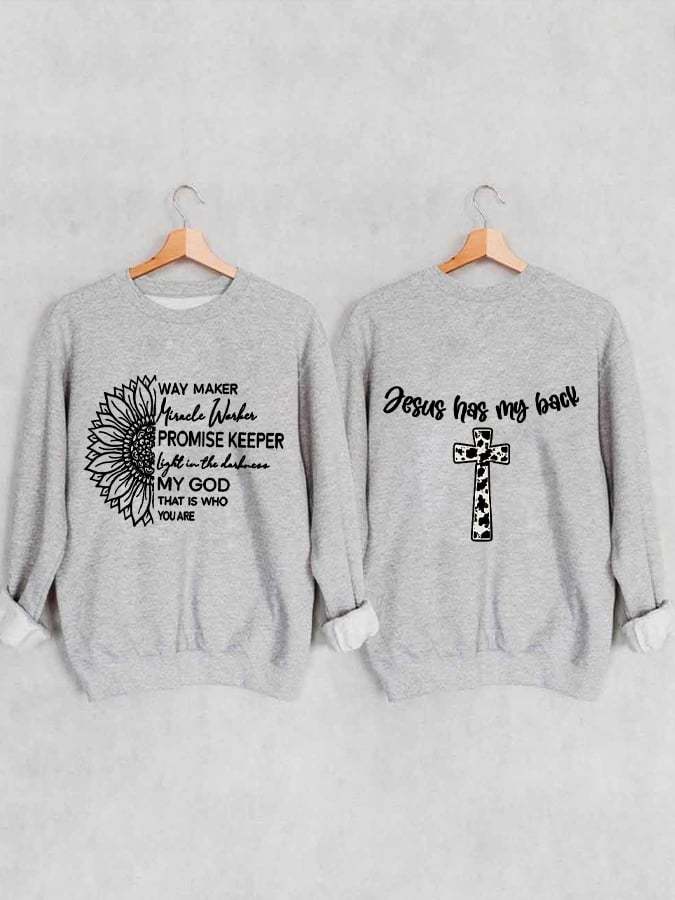 Women's Faith Copywriting Double-sided Printing Casual Sweatshirt