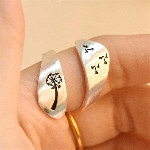 Last Day 75% OFFHand Carved Dandelion Ring