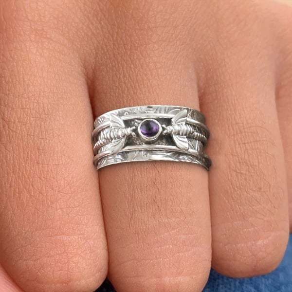 Last Day 75% OFFBee Purple Gemstone Meditation Ring