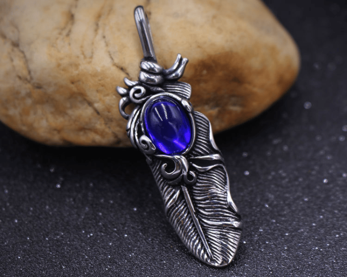 Last Day 75% OFFSapphire Feather Pendant
