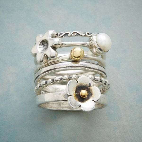 Last Day 75% OFFFlower Pearl Set Ring