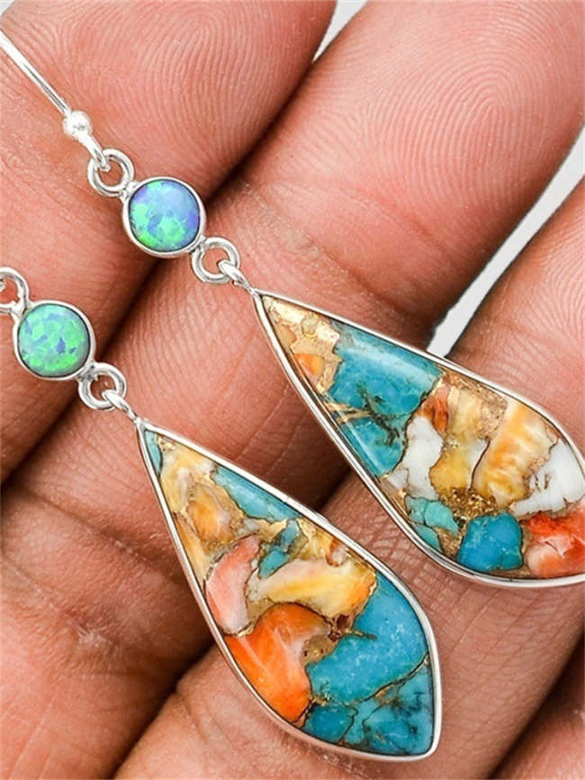 Wisherryy Vintage Fancy Colorful Glass Earrings