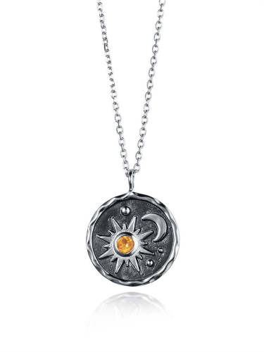 Wisherryy Sun & Moon Carved Mistery Necklace
