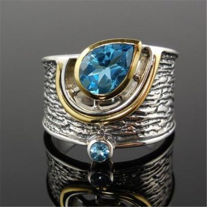 Blue Crystal Statement Ring