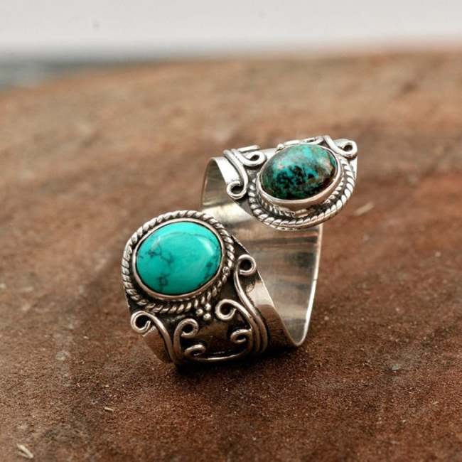 Last Day 75% OFFDouble Turquoise Surround Ring