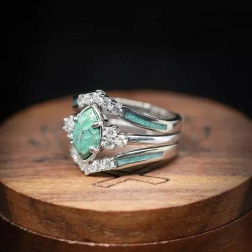 Last Day 75% OFFNatural Turquoise Diamond Ring