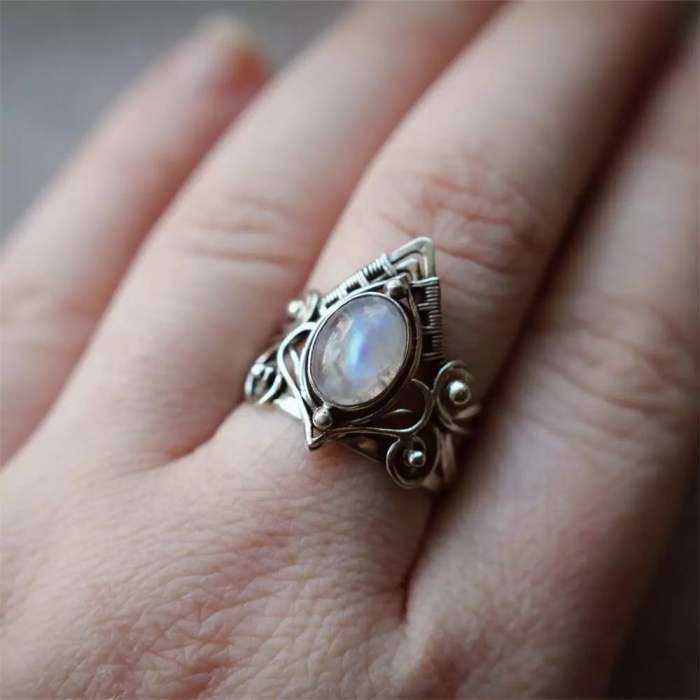 Last Day 75% OFFTriangle Moonlight Gemstone Ring