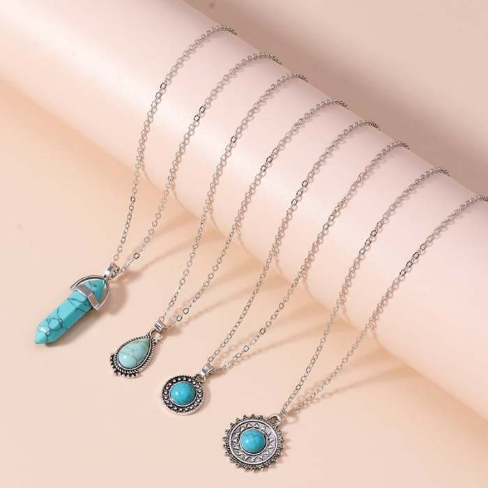 Last Day 75% OFFTurquoise Layered Drop Necklace