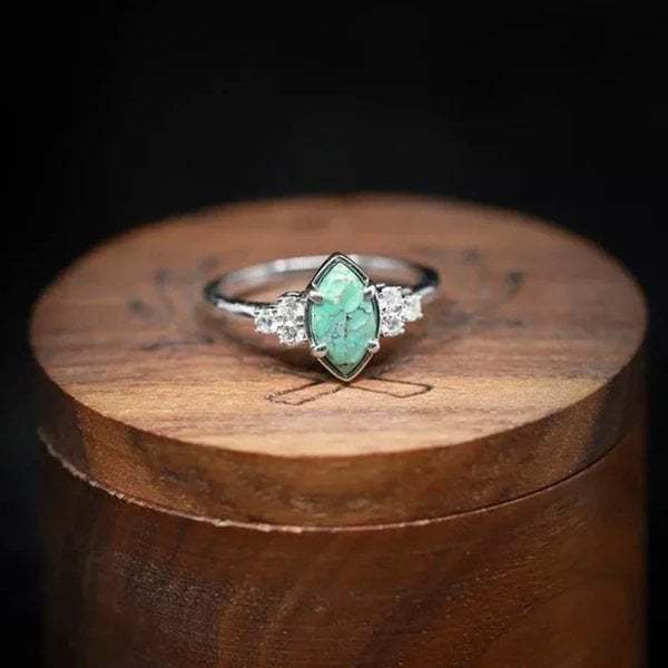 Last Day 75% OFFNatural Turquoise Diamond Ring