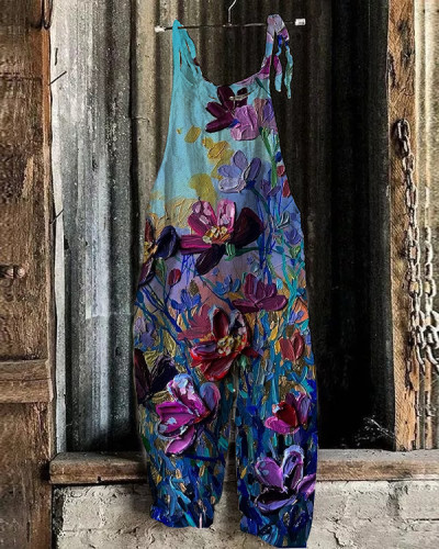 Women's Artistic Floral Print Jumpsuit