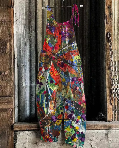 Women's Artistic Floral Print Jumpsuit