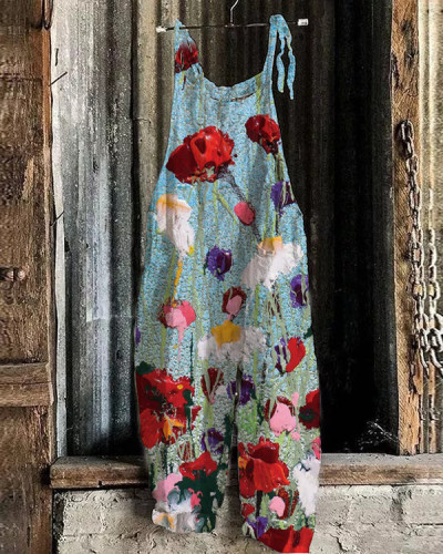 Women's Artistic Floral Print Jumpsuit