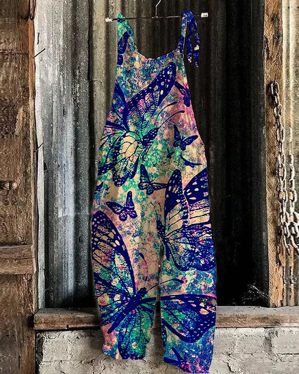 Women's Butterfly Print Jumpsuit