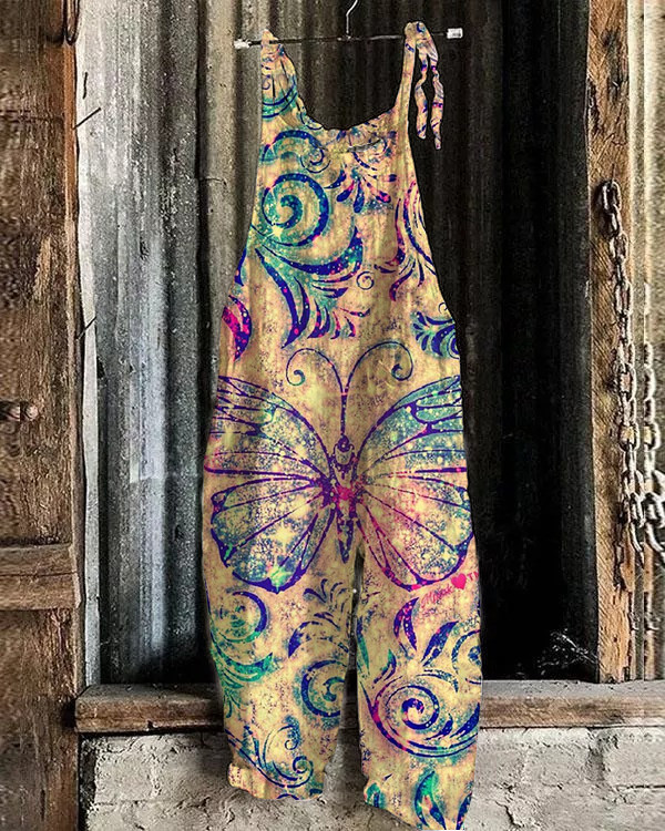 Women's Butterfly Print Jumpsuit