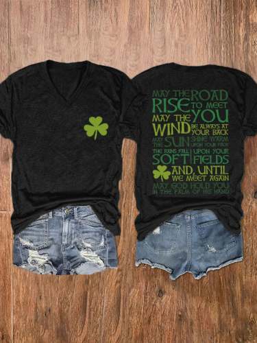 Women's St. Patrick's Day Greetings V-Neck T-Shirt