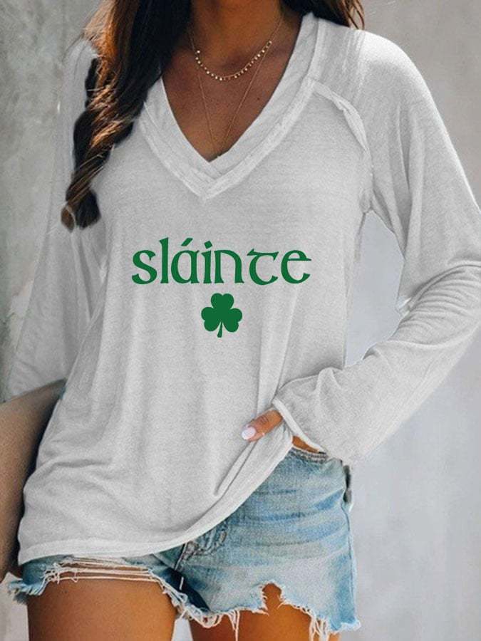 Women's Slainte Slainte St. Patrick's Day Long-Sleeve T-Shirt