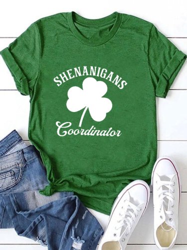 Women's St. Patrick's Day Shenanigans Coordinator Print Short Sleeve T-Shirt