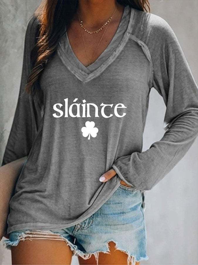Women's Slainte Slainte St. Patrick's Day Long-Sleeve T-Shirt