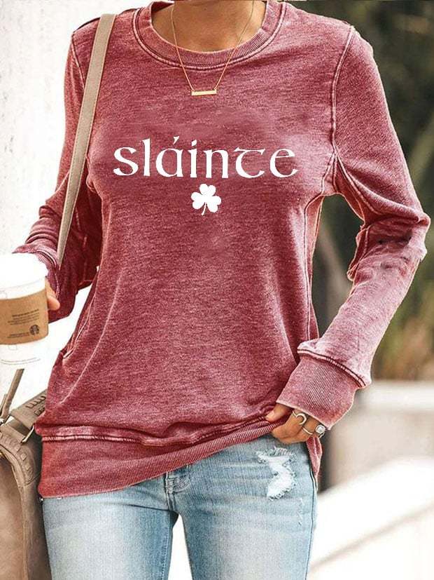 Women's Slainte St. Patrick's Day Print Sweatshirt