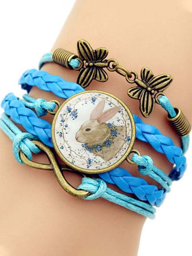 Women's Easter Bunny Vintage Butterfly Bracelet