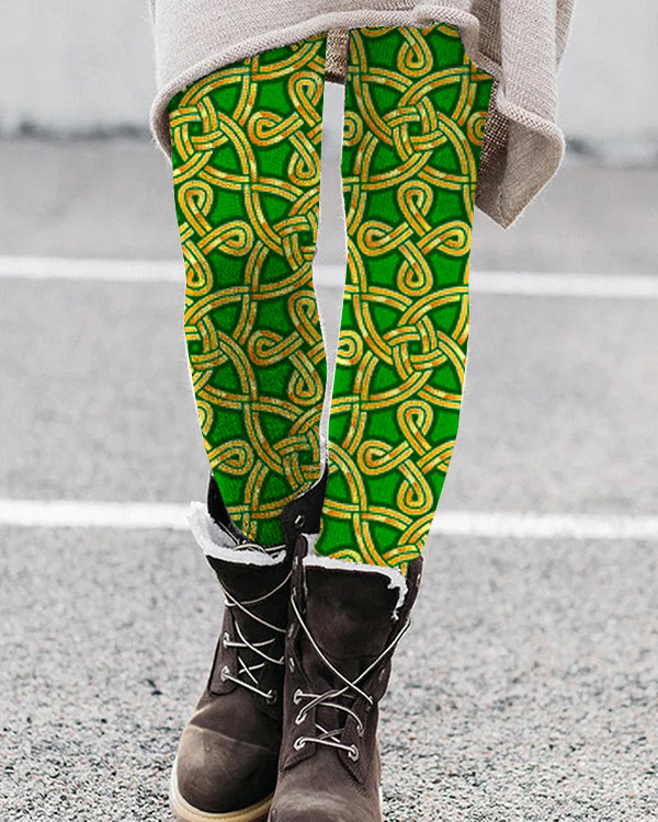 St. Patrick's Day Printed Leggings