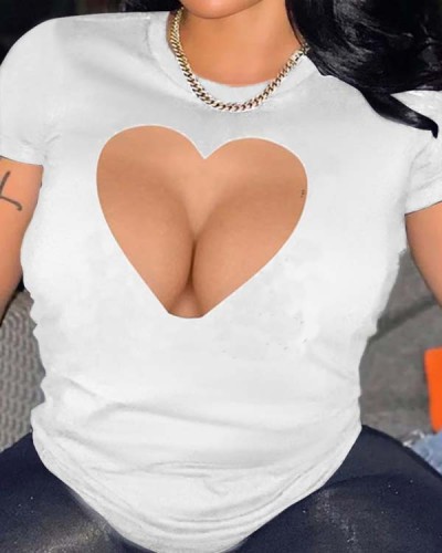 Fun Love Big Tits Sexy Short Sleeve Top