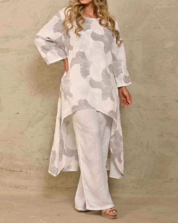 Casual Loose Large Size Printed Irregular Suit