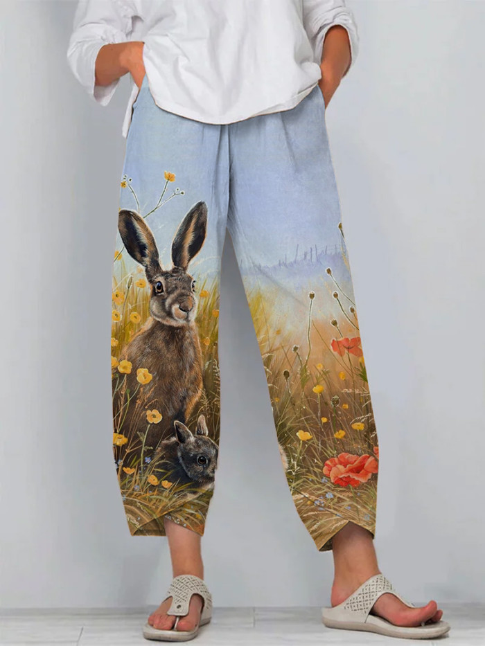 Women's Easter Bunny Loose Pants