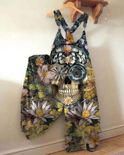 Women's Floral Skull Print Jumpsuit