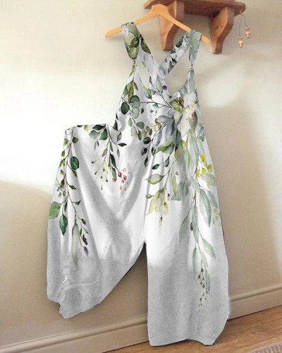Women's Floral Print Casual Jumpsuit