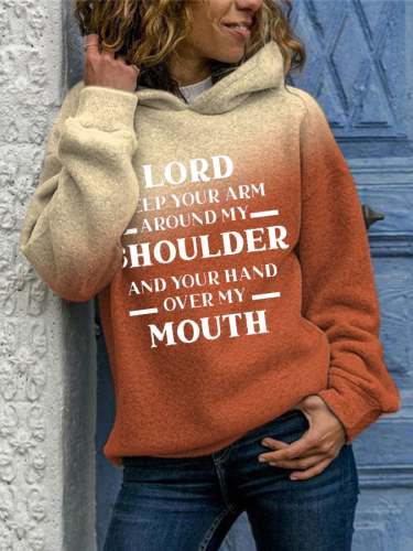 Women's Lord Keep Your Arm Around My Shoulder Print Casual Hoodie