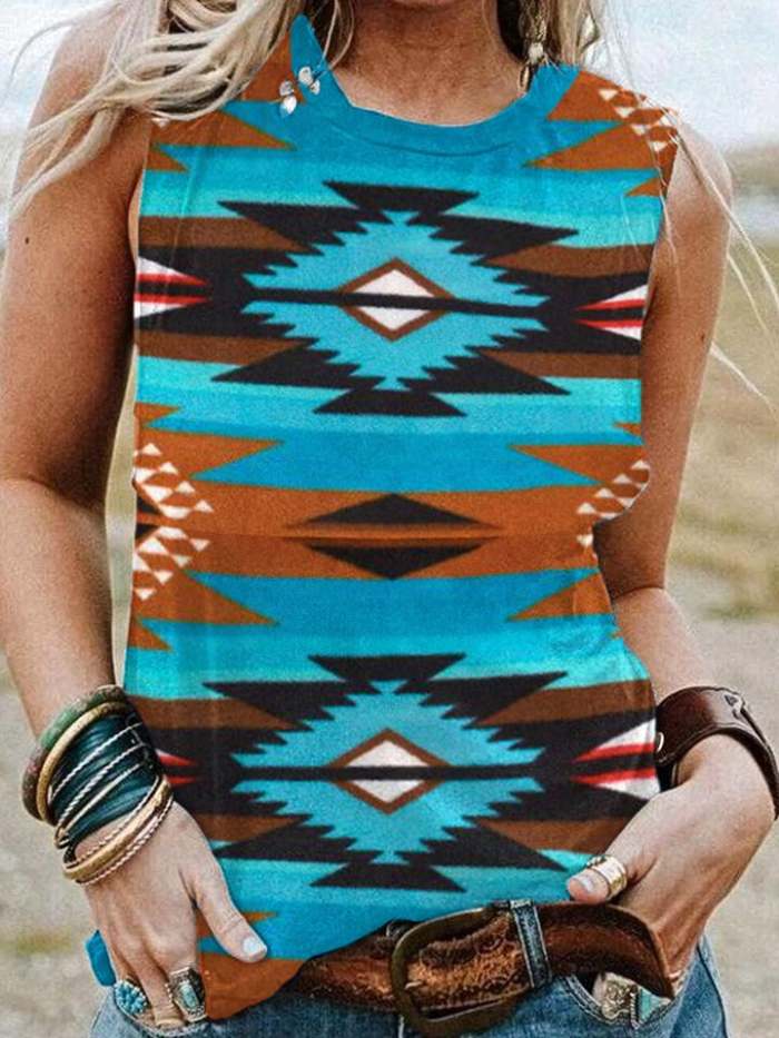 Women's Western Ethnic Printed Vest