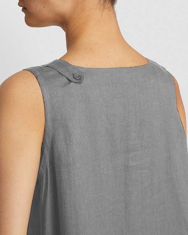 Linen Simple Sleeveless Dress