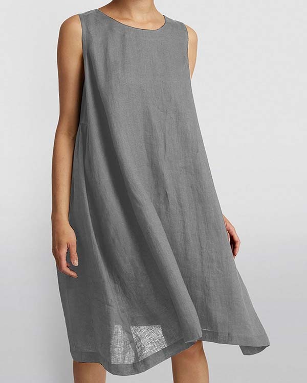 Linen Simple Sleeveless Dress