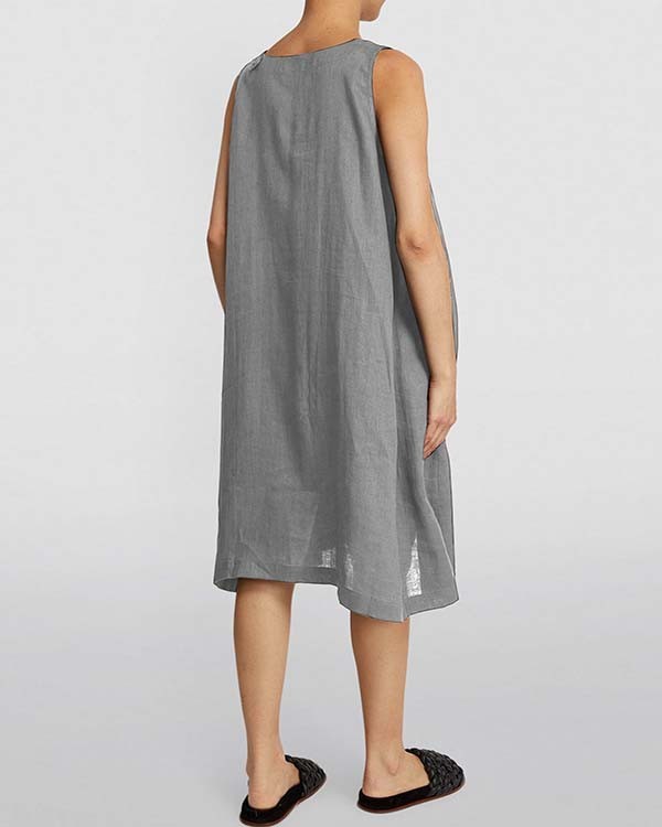 Linen Simple Sleeveless Dress