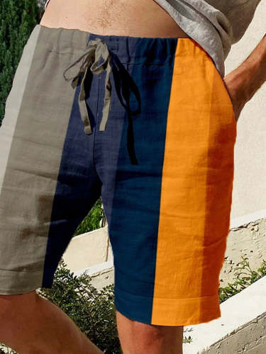 Men's Stripe Art Leisure Beach Shorts