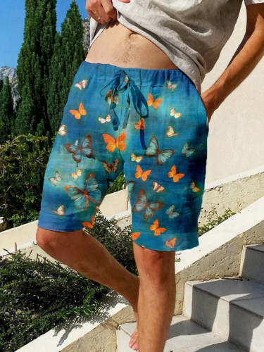 Men's Watercolor Art Leisure Beach Shorts