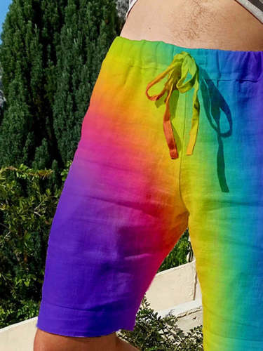 Men's Rainbow Art Leisure Beach Shorts