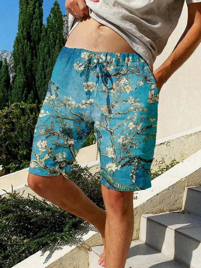 Men's Watercolor Art Leisure Beach Shorts