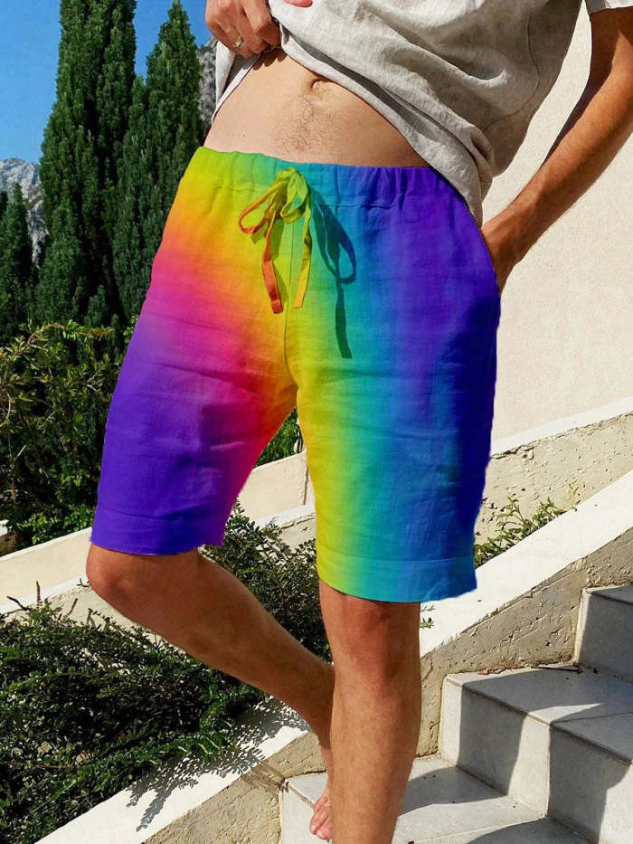 Men's Rainbow Art Leisure Beach Shorts