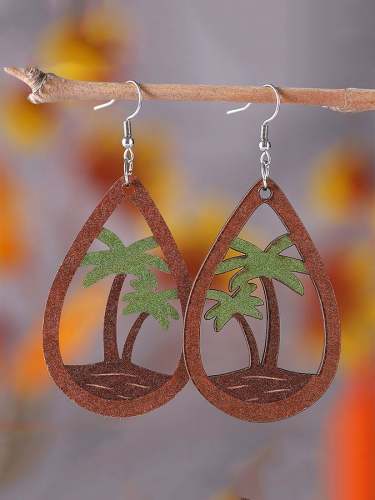 Women's Beach Coconut Tree Drop Earrings