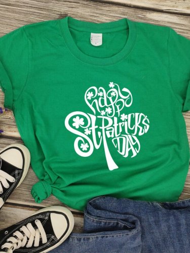 Women's St. Patrick's Day Clover Short Sleeve T-Shirt