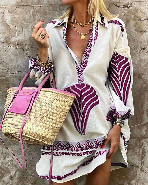 Casual Bohemian Loose Resort Slit Dress