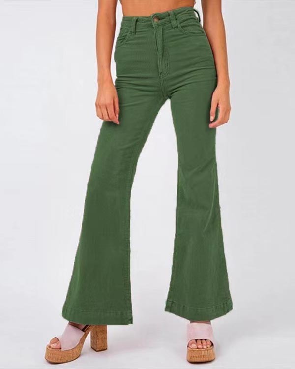 Multicolor Relaxed Corduroy Flared Pants