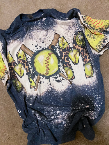 Softball Mom Bleached Shirt